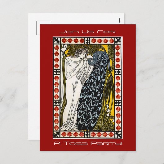 Greek Goddess Toga party Uitnodiging Pc's leuk (Voorkant / Achterkant)