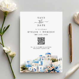 Greek Island Santorini Greece Wedding Save The Date
