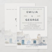 Greek Island Wedding | Olive Accent Kaart (Voorkant / Achterkant)