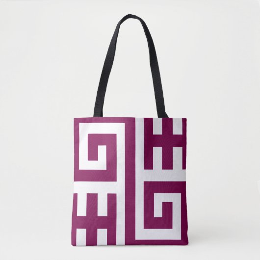 Greek Key Geometric Pattern Canvas tas (Voorkant)