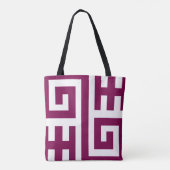 Greek Key Geometric Pattern Canvas tas (Achterkant)