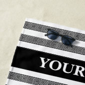 Greek key meander pattern personalized strandlaken (In situ)