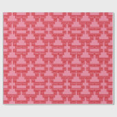 Greek Key Meander Tier in Pink and Red Cadeaupapier (Vlak)