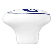 Greek Key Ornament - Blauw en wit Keramische Knop (Zijkant)