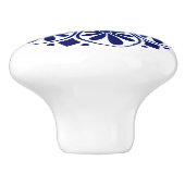 Greek Key Ornament - Blauw en wit Keramische Knop (Zijkant)