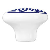Greek Key Ornament - Blauw en wit Keramische Knop (Zijkant)