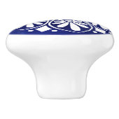 Greek Key Ornament - Blauw en wit Keramische Knop (Zijkant)