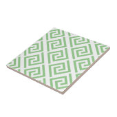 Greek Key Patterns White Sage Green Custom Classy Tegeltje (Zijkant)