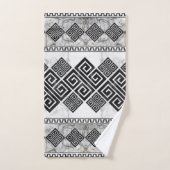 Greek Meander - Greek Key Black and White Marble Bad Handdoek (Handdoek)