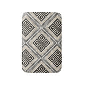 Greek Meander - Greek Key Black and White Marble Badmat (Voorkant Verticaal)
