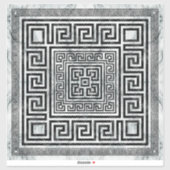 Greek Meander - Greek Key Black and White Marble Sticker (Vel)