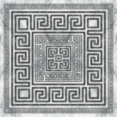 Greek Meander - Greek Key Black and White Marble Sticker (Voorkant)