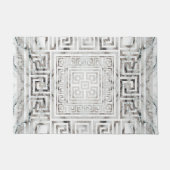 Greek Meander - Greek Key White Marble textures Deurmat (Voorkant)