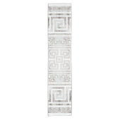 Greek Meander - Greek Key White Marble textures Korte Tafelloper (Voorkant)