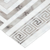 Greek Meander - Greek Key White Marble textures Korte Tafelloper (Hoek)