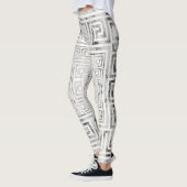 Greek Meander - Greek Key White Marble textures Leggings (Links)