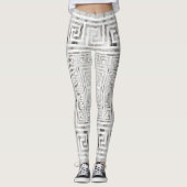 Greek Meander - Greek Key White Marble textures Leggings (Voorkant)