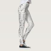 Greek Meander - Greek Key White Marble textures Leggings (Rechts)