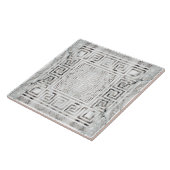 Greek Meander - Greek Key White Marble textures Tegeltje (Zijkant)