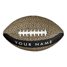 Greek Meander Key Brown, Jouw naam, Personaliseer American Football