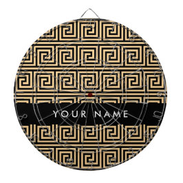 Greek Meander Key Brown, Jouw naam, Personaliseer Dartbord