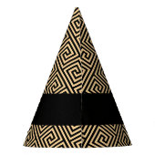 Greek Meander Key Brown, Jouw naam, Personaliseer Feesthoedjes (Achterkant)