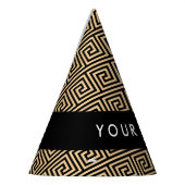 Greek Meander Key Brown, Jouw naam, Personaliseer Feesthoedjes (Links)