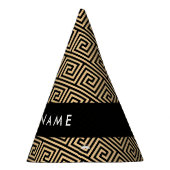 Greek Meander Key Brown, Jouw naam, Personaliseer Feesthoedjes (Rechts)