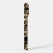 Greek Meander Key Brown, Jouw naam, Personaliseer iPhone Hoesje (Rechterkant)