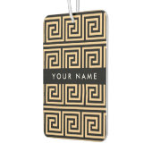 Greek Meander Key Brown, Jouw naam, Personaliseer Luchtverfrisser (Links)