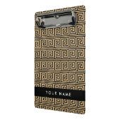 Greek Meander Key Brown, Jouw naam, Personaliseer Mini Klembord (Angled2)
