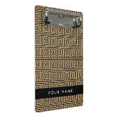 Greek Meander Key Brown, Jouw naam, Personaliseer Mini Klembord (Schuin)