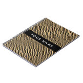 Greek Meander Key Brown, Jouw naam, Personaliseer Notitieboek (Linkerzijde)