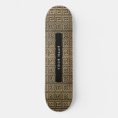 Greek Meander Key Brown, Jouw naam, Personaliseer Persoonlijk Skateboard (Voorkant)