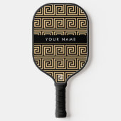Greek Meander Key Brown, Jouw naam, Personaliseer Pickleball Paddle (Voorkant)