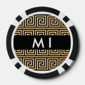 Greek Meander Key Brown, Jouw naam, Personaliseer Poker Chips (Achterkant)