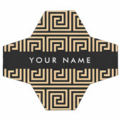 Greek Meander Key Brown, Jouw naam, Personaliseer Voetbal (Enkel)