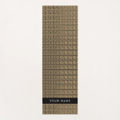 Greek Meander Key Brown, Jouw naam, Personaliseer Yogamat (Voorkant)
