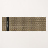 Greek Meander Key Brown, Jouw naam, Personaliseer Yogamat (Voorkant (horizontaal))