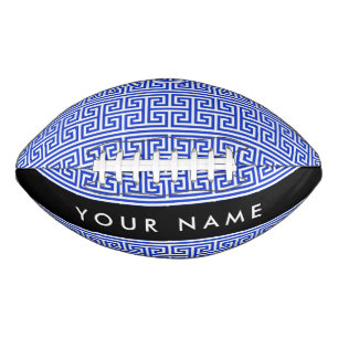 Greek Meander Key H Blauw, Jouw naam, Personalisee American Football