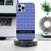 Greek Meander Key H Blauw, Jouw naam, Personalisee Case-Mate iPhone Case