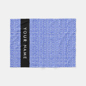 Greek Meander Key H Blauw, Jouw naam, Personalisee Fleece Deken (Voorkant (Horizontaal))