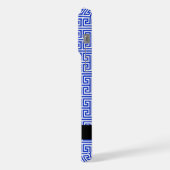 Greek Meander Key H Blauw, Jouw naam, Personalisee iPhone Hoesje (Linkerkant)