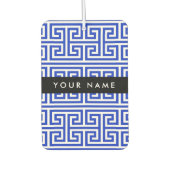 Greek Meander Key H Blauw, Jouw naam, Personalisee Luchtverfrisser (Voorkant)