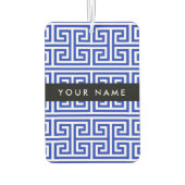 Greek Meander Key H Blauw, Jouw naam, Personalisee Luchtverfrisser (Achterkant)