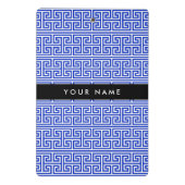 Greek Meander Key H Blauw, Jouw naam, Personalisee Mini Klembord (Achterkant)