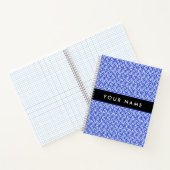 Greek Meander Key H Blauw, Jouw naam, Personalisee Notitieboek (Binnen)