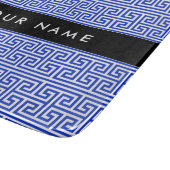 Greek Meander Key H Blauw, Jouw naam, Personalisee Snijplank (Hoek)