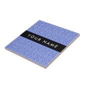 Greek Meander Key H Blauw, Jouw naam, Personalisee Tegeltje (Zijkant)