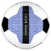 Greek Meander Key H Blauw, Jouw naam, Personalisee Voetbal (Gedraaid)
